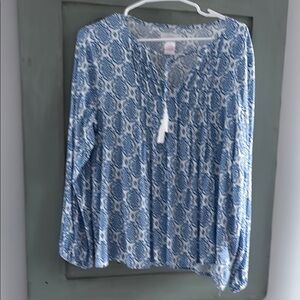 Blue Patterned Women's Top